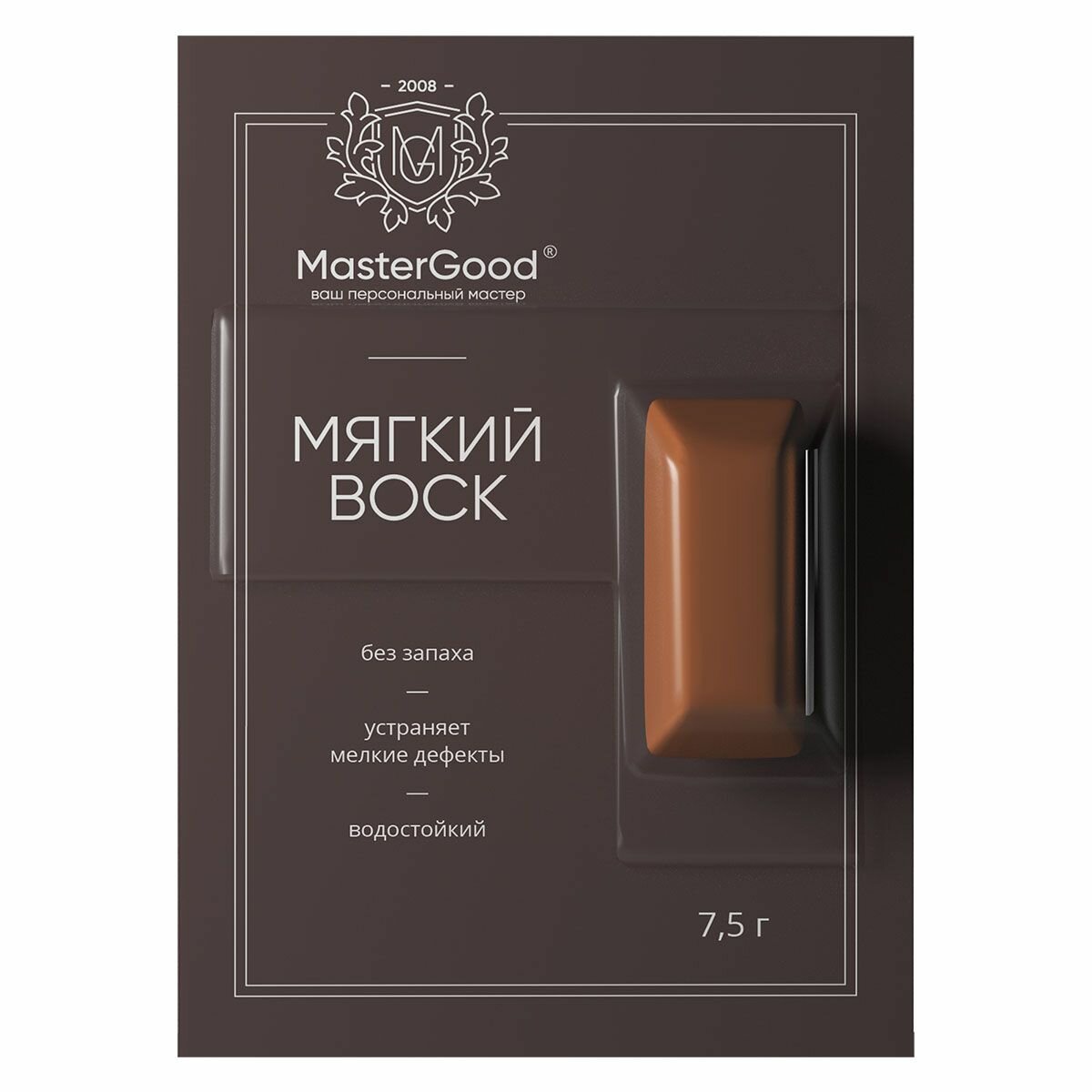 MasterGood Мягкий воск для реставрации деревянных ламинированных пластиковых поверхностей светлый орех №55
