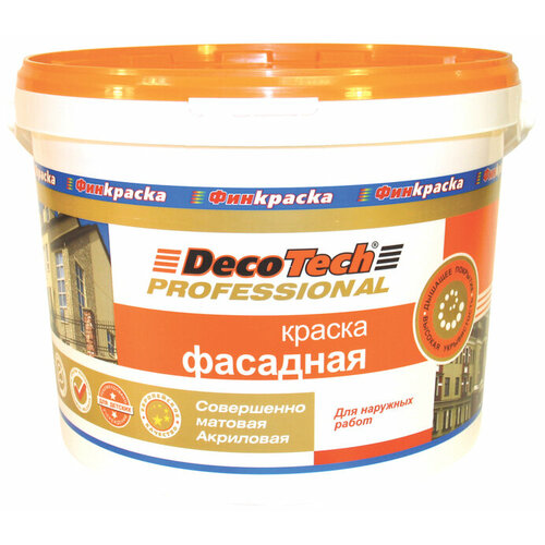 Краска вэ DecoTech Фасадная акрил 4кг 1125₽