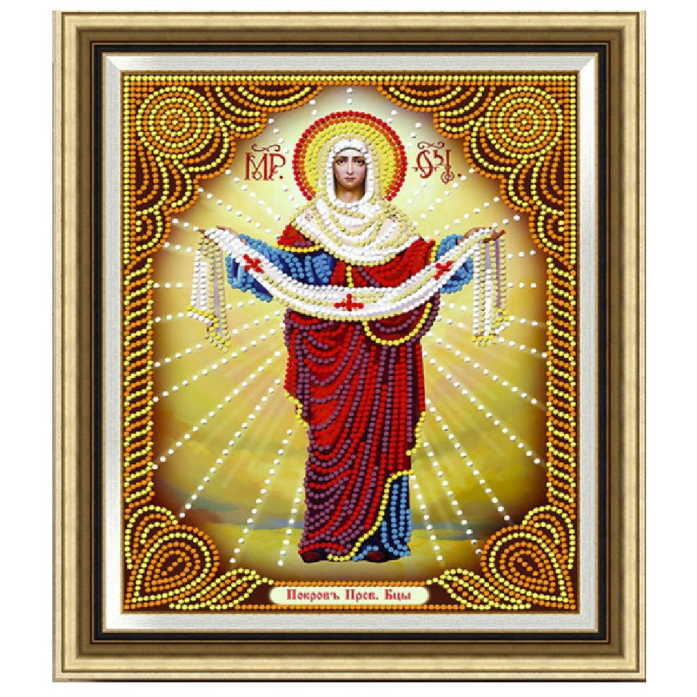 фото Алмазная мозаика Иконы 34х40, TC111 Покровъ Пресвятой Богородицы, хуажименг м/у