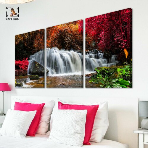 Картина модульная karTTina водопад В осеннем цвете 150 см х 70 см 3246₽