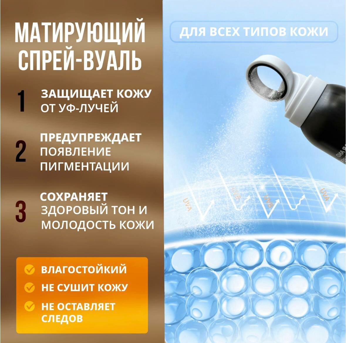 Средства Для Загара "Защита от Солнца SPF 50" - солнцезащитный спрей для загара от бренда GEGEMOON