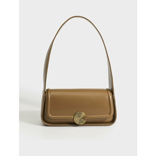 Сумка багет Evangelina May Сумка багет, фактура гладкая, коричневый