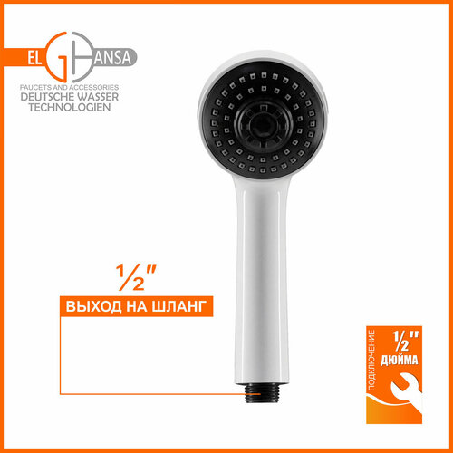 Лейка душевая 1-режимная 80 мм ELGHANSA MH-B31-White цвет белыйчерный 379₽