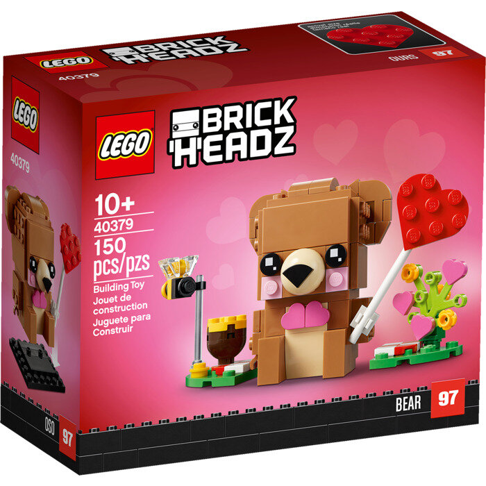 Конструктор LEGO BrickHeadz 40379 Влюбленный Мишка на День Святого Валентина, 150 деталей