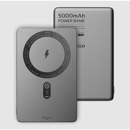 Внешний аккумулятор магнитный Movespeed S05 YSPBS05 5000 mAh серый портативный аккамулятор 250100₽