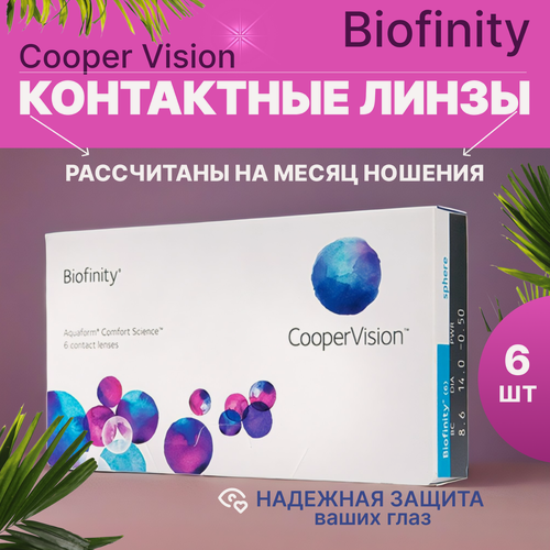 Изображение товара Контактные линзы CooperVision "Biofinity", 6 линз, силикон-гидрогель, -5.5