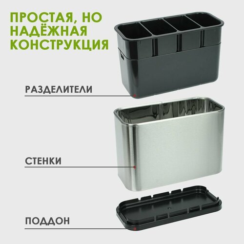 фото Держатель кухонный для столовых приборов и кухонных принадлежностей / подставка - органайзер для вилок, ложек и ножей at