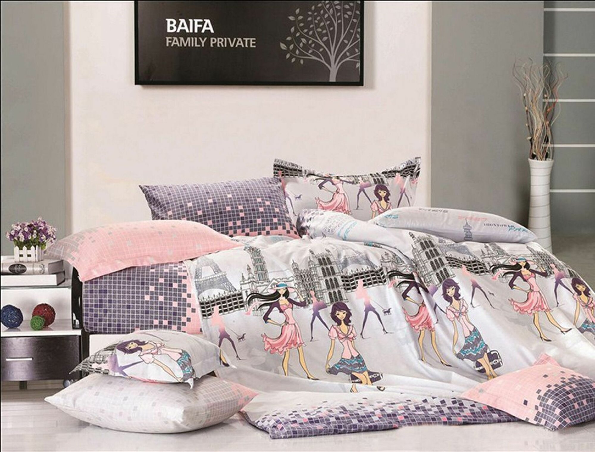 Аделис комплект постельного белья "Париж", 1,5 спальный комплект