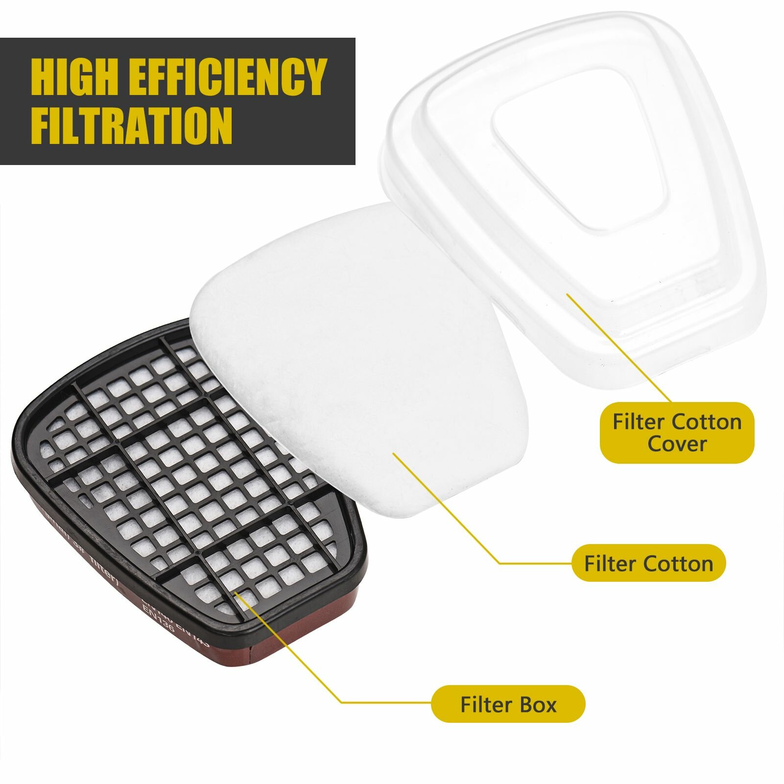 Изображение Многоразовый респиратор Половина лицевой маски 6200