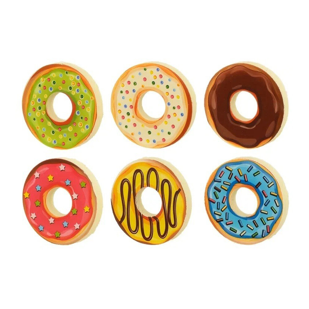Ластик фигурный Basir, серия "пончик", цветной корпус в форме ярких пончиков, 30 штук — фото 1