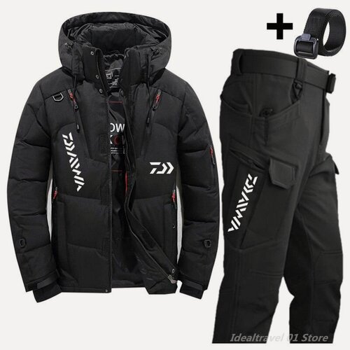 Изображение товара Мужской зимний пуховик для рыбалки Daiwa, утепленные теплые стеганые куртки с капюшоном для улицы