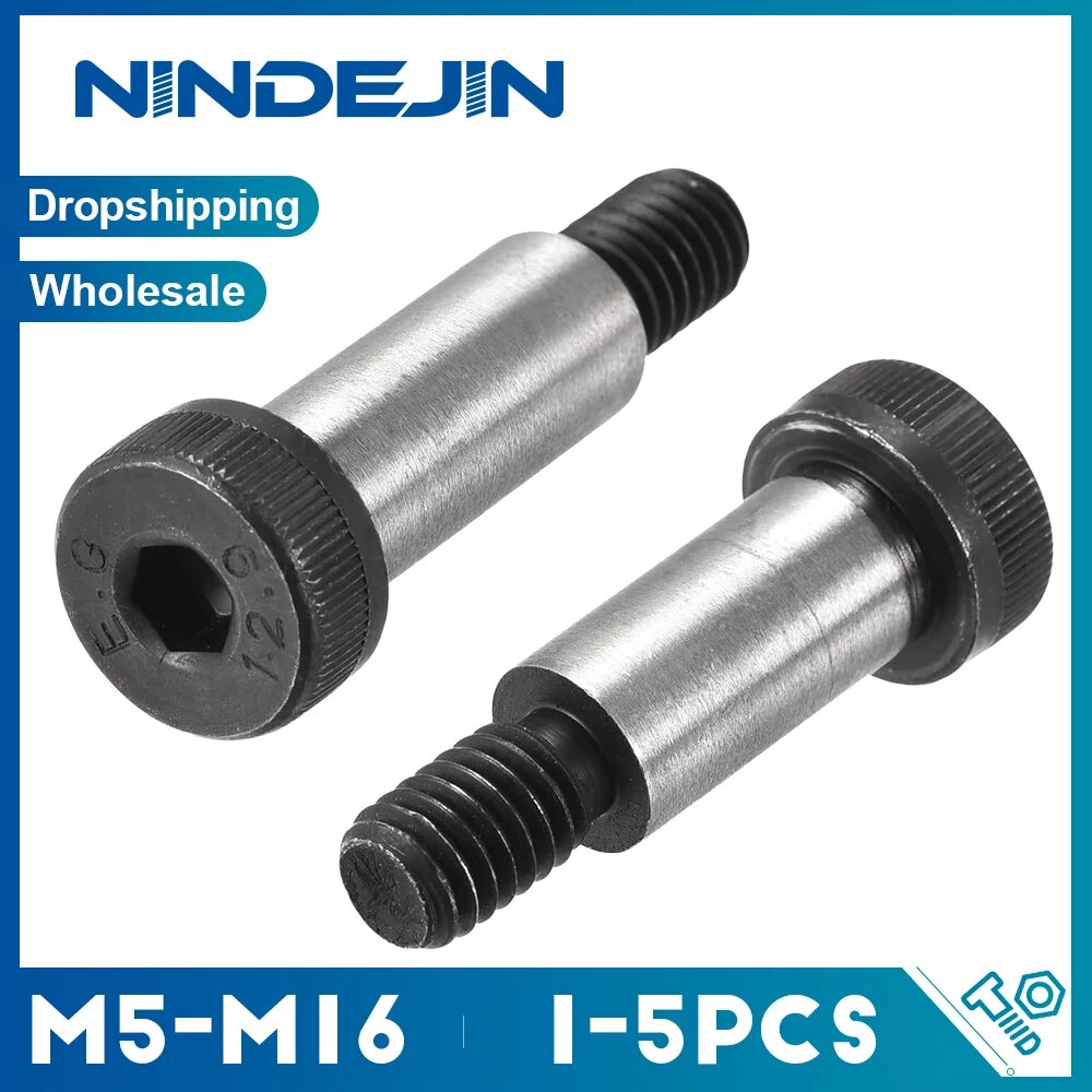 NINDEJIN Высокопрочные стальные плечевые винты M5-M16 12.9, D10mm-M8 1piece, 60mm
