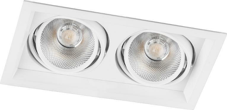 Карданный светодиодный встраиваемый светильник AL202 2*12W 4000K