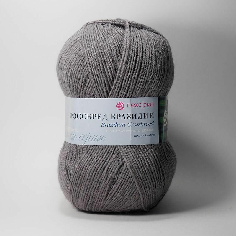 Пряжа Пехорка Кроссбред Бразилии 393 светлый маренго (100г/500м, упаковка 5 мотков)