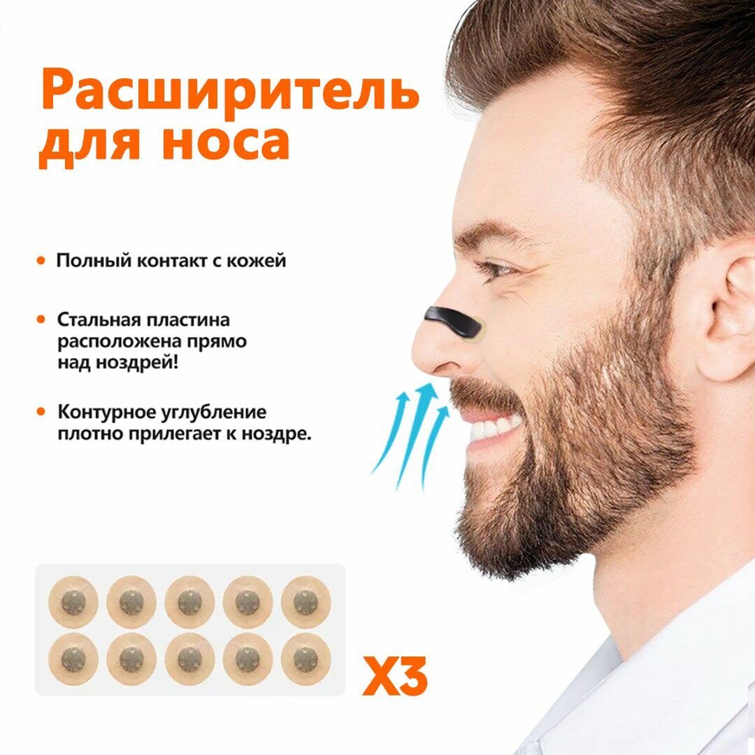 Изображение Вставки в нос, Расширитель для носа, пластырь для носа, Пластырь ингалятор от насморка, храпа