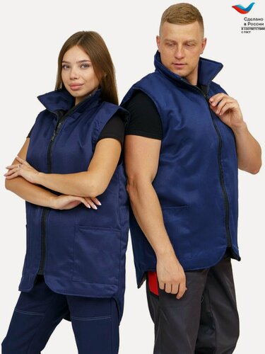 Изображение товара Жилет ТекстильИмпорт, утепленный, синий, спецодежда, грета, демисезон