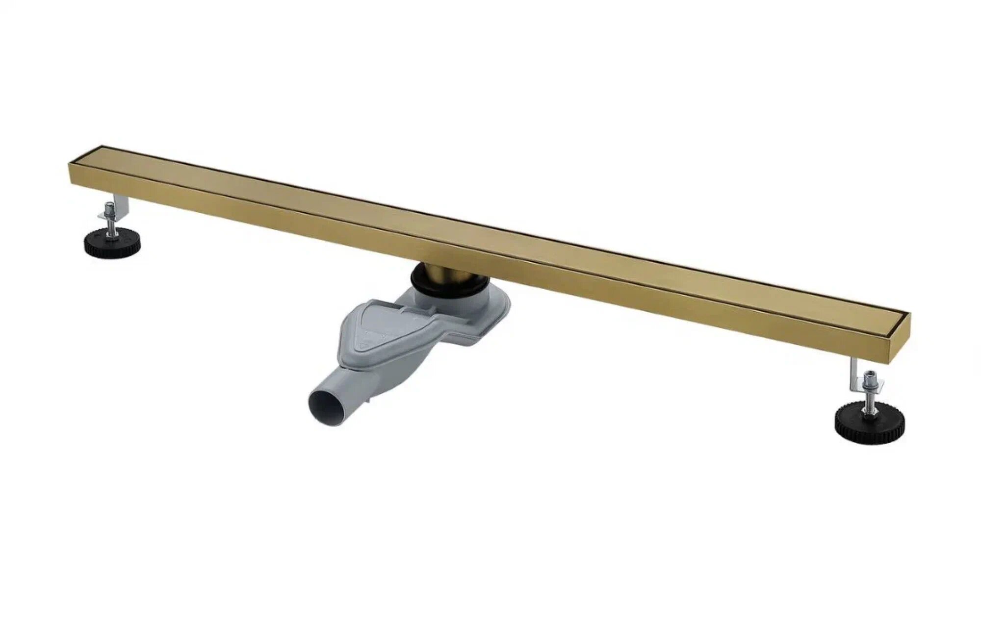 Трап для душа "Grocenberg", матовый золотой цвет, длина 80 см, ширина 7 см