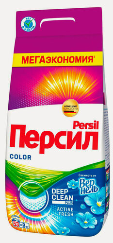 Изображение товара Стиральный порошок «Персил» Color Свежесть от Вернель для цветного белья, 8 кг (53 стирки)