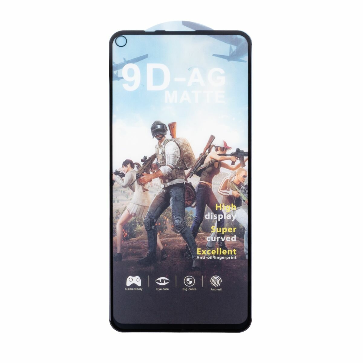 Защитное стекло для Huawei Honor 20 (YAL-L21), Honor 20 Pro, Nova 5T (2.5D/матовое, полная наклейка) <черный>