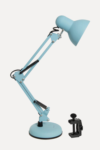 Изображение товара Настольный светильник Ultra LIGHT МТ2001 сменная лампа, Е27, 60 Вт Основание + струбцина, голубая лазурь
