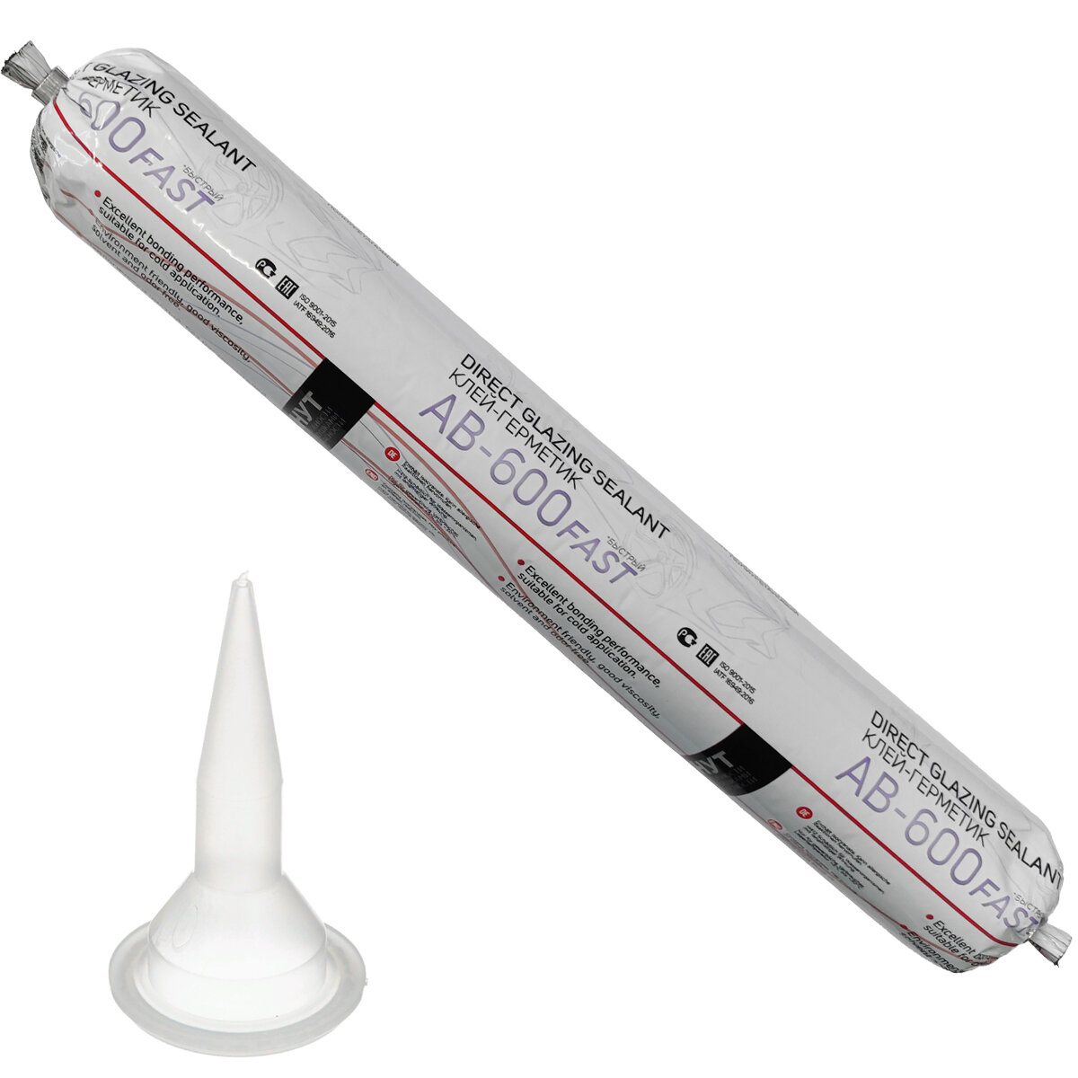 Клей-герметик для стекол AB-600 FAST "колбаса" готовность 1 час ADOLF BUCHER (600мл)
