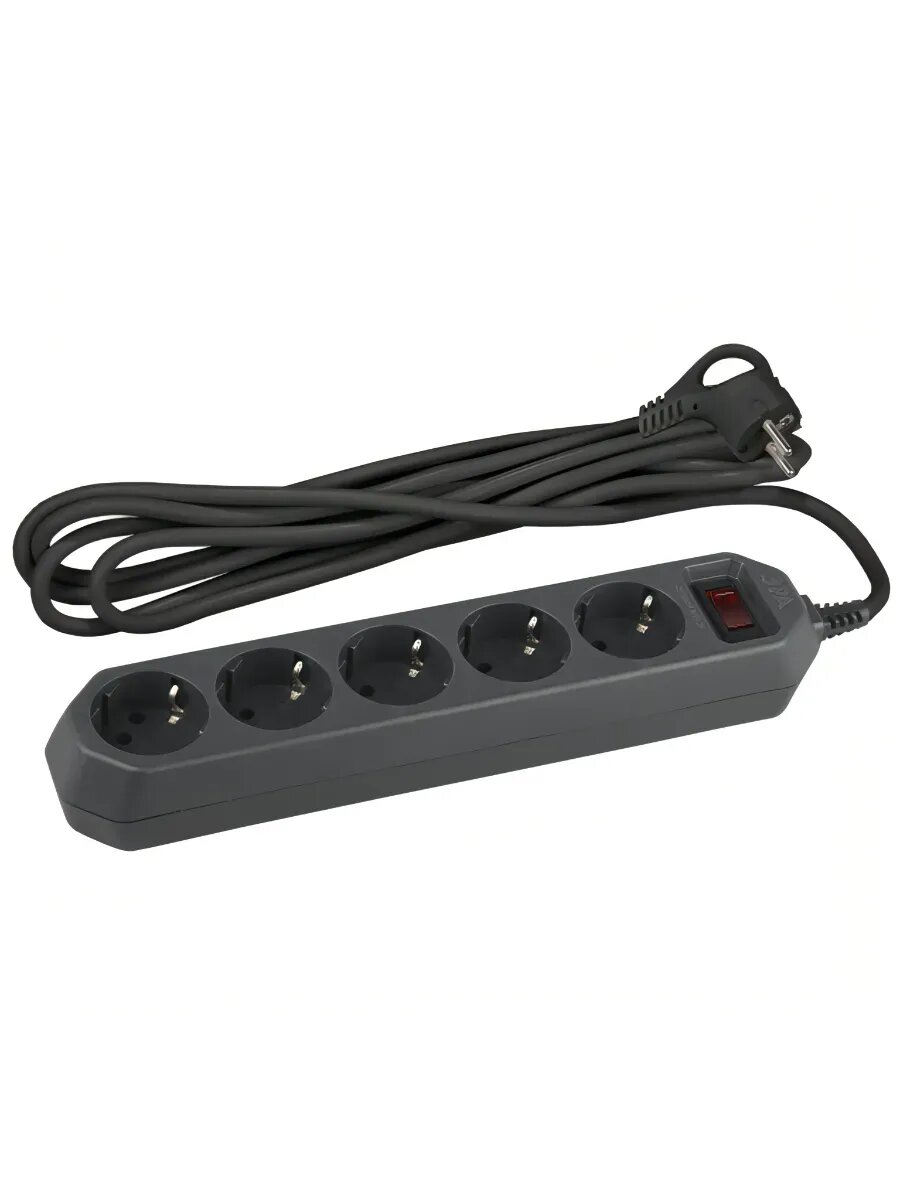 Сетевой фильтр 5 розеток 1,5 м 10А черный