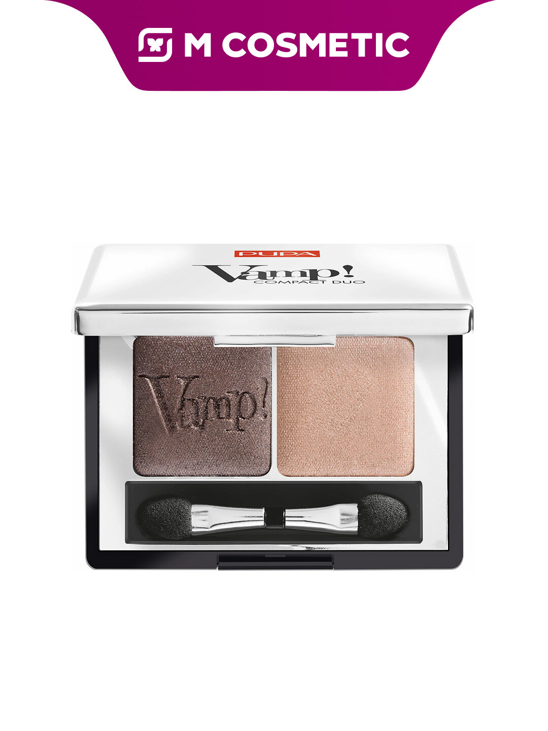 Тени для век Pupa "Vamp", компактные, двойные, 2,2г, тон 004