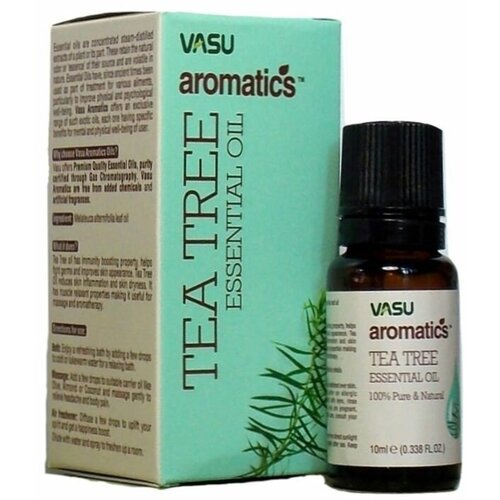 TEA TREE Essential Oil, 100% Pure & Natural, Vasu (чайное дерево Эфирное масло, 100% чистое и натуральное, Васу), 10 мл.