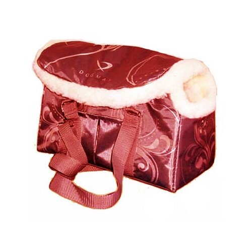 фото Dogman сумка-переноска модельная № 8м, зима, иск. мех, красная, 38 х 18 х 25 см (1 шт)