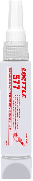 Герметик (уплотнитель) резьбовой для неактивных металлов LOCTTLF 577 (полный аналог LOCTITE 577) 50 мл