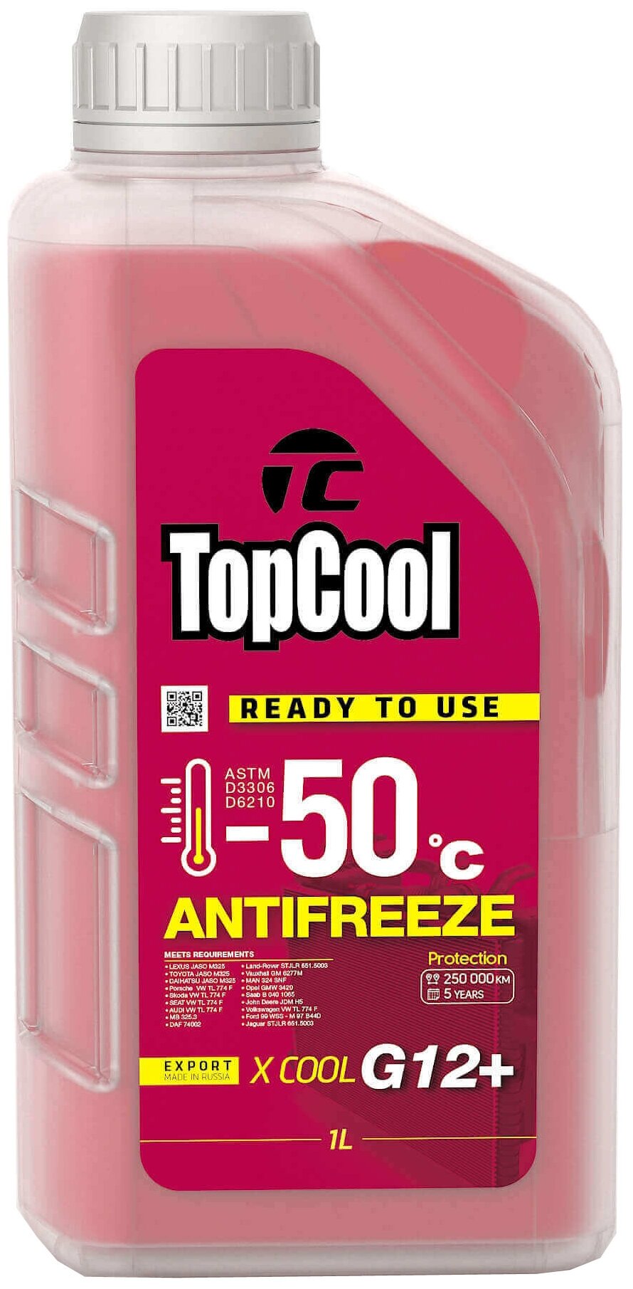 TOPCOOL Антифриз Х COOL -50C красный G12+ 1L 1шт