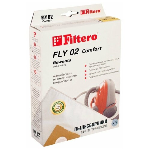 filtero мешки пылесборники elx 02 comfort 4 шт Filtero Мешки-пылесборники FLY 02 Comfort, белый, 4 шт.