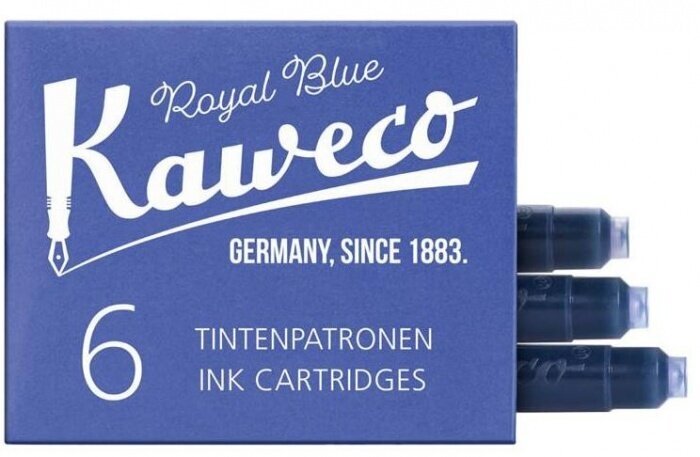 Набор картриджей KAWECO 6 шт королевский синий в картонной коробке