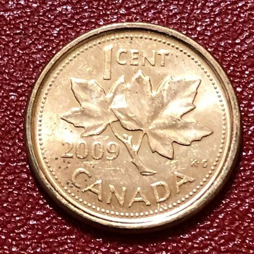 Монета Канада 1 центов 2009 год # 5-10 монета гонконг 10 центов 1963 год 5