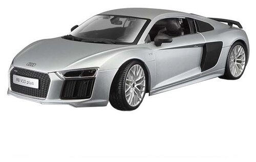 Машинка Maisto Audi R8 V10 Plus (36213) 1:18, 33 см, серебристый