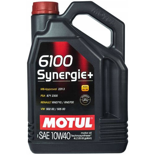 фото Полусинтетическое моторное масло motul 6100 synergie+ 10w40 4 л