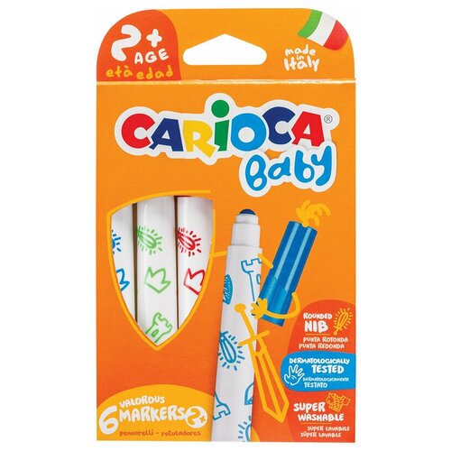 Carioca Набор фломастеров Baby (42813), черный, 6 шт.