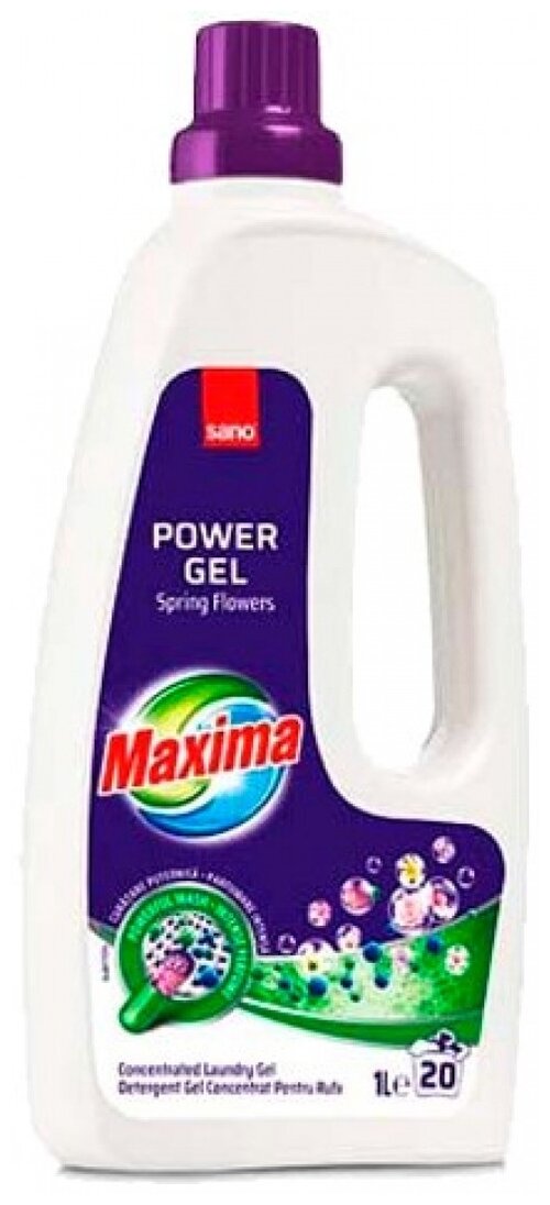 Гель для стирки Sano Maxima Laundry Gel с ароматом весенних цветов, 1 л, для синтетических тканей, для мембранных тканей