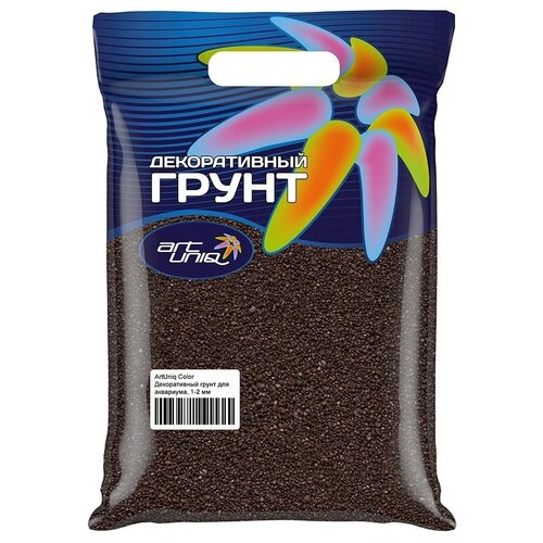 ArtUniq Color Brown - Цветной грунт для аквариума Коричневый 1-2 мм банка 1 л