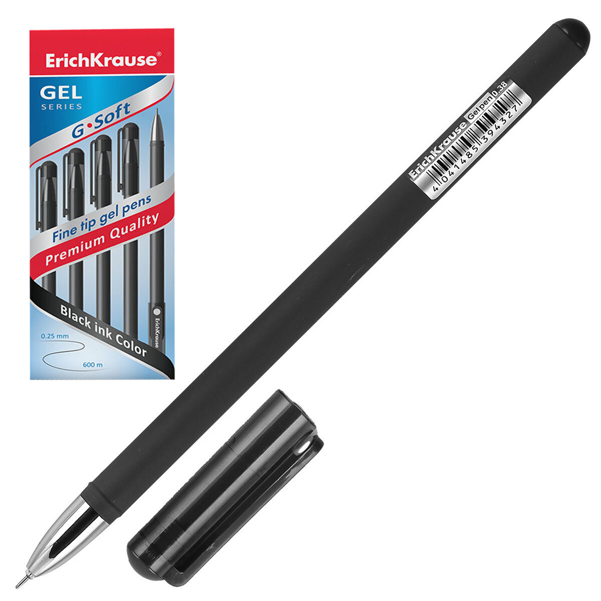 ручка гелевая Erich Krause G-Soft, 0,38 мм, черная (упаковка 12 шт) - фото №8