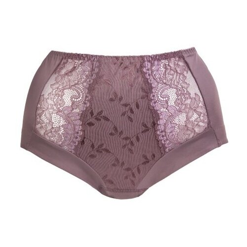 фото Milavitsa трусы слипы с высокой посадкой с кружевом classic elegant, размер 106, кофейный десерт