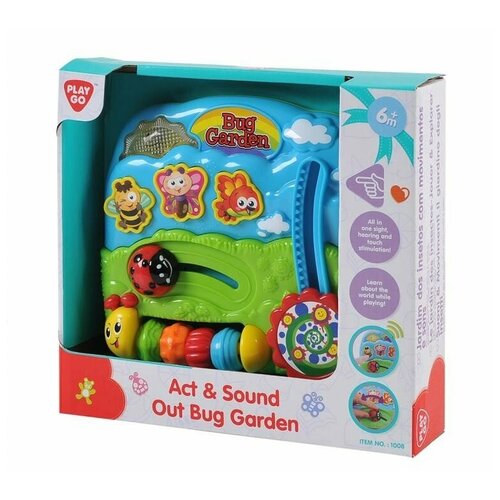 развивающая игрушка азбукварик саксофончик со световыми и звуковыми эффектами цвет оранжевый Развивающая игрушка PlayGo Out Bug Garden, голубой/зеленый