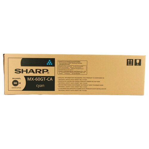 картридж sharp mx60gtya 24000 стр желтый Картридж Sharp MX60GTCA, 24000 стр, голубой