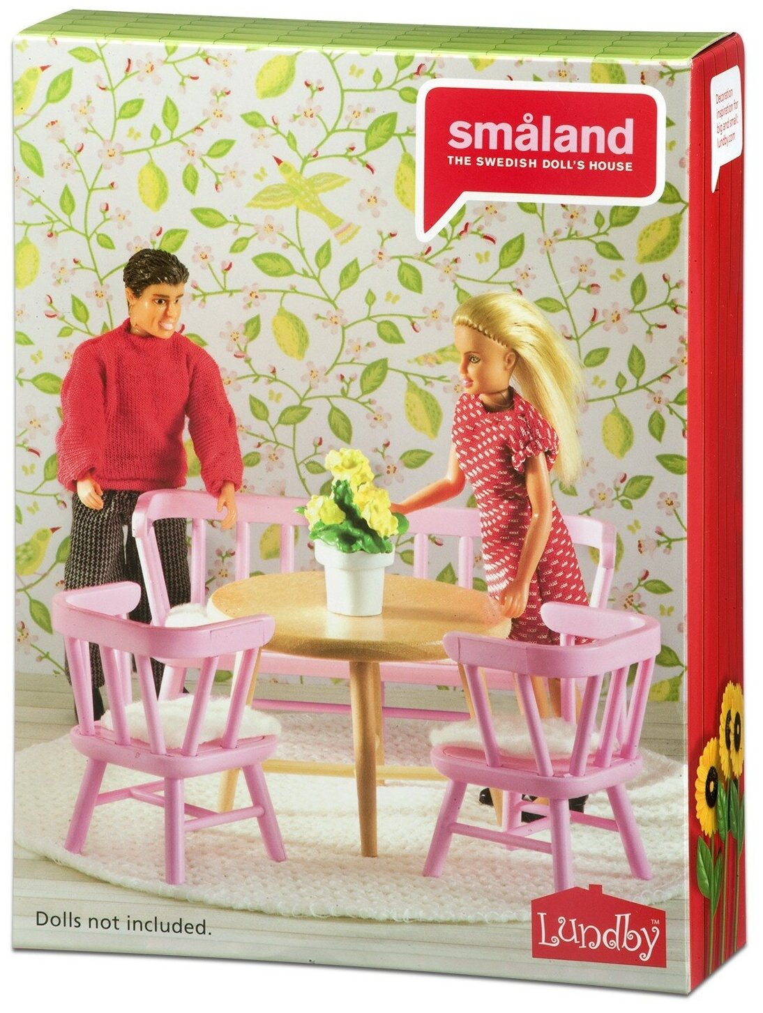 Кукольная мебель LUNDBY Смоланд Обеденный уголок розовый - фото №2