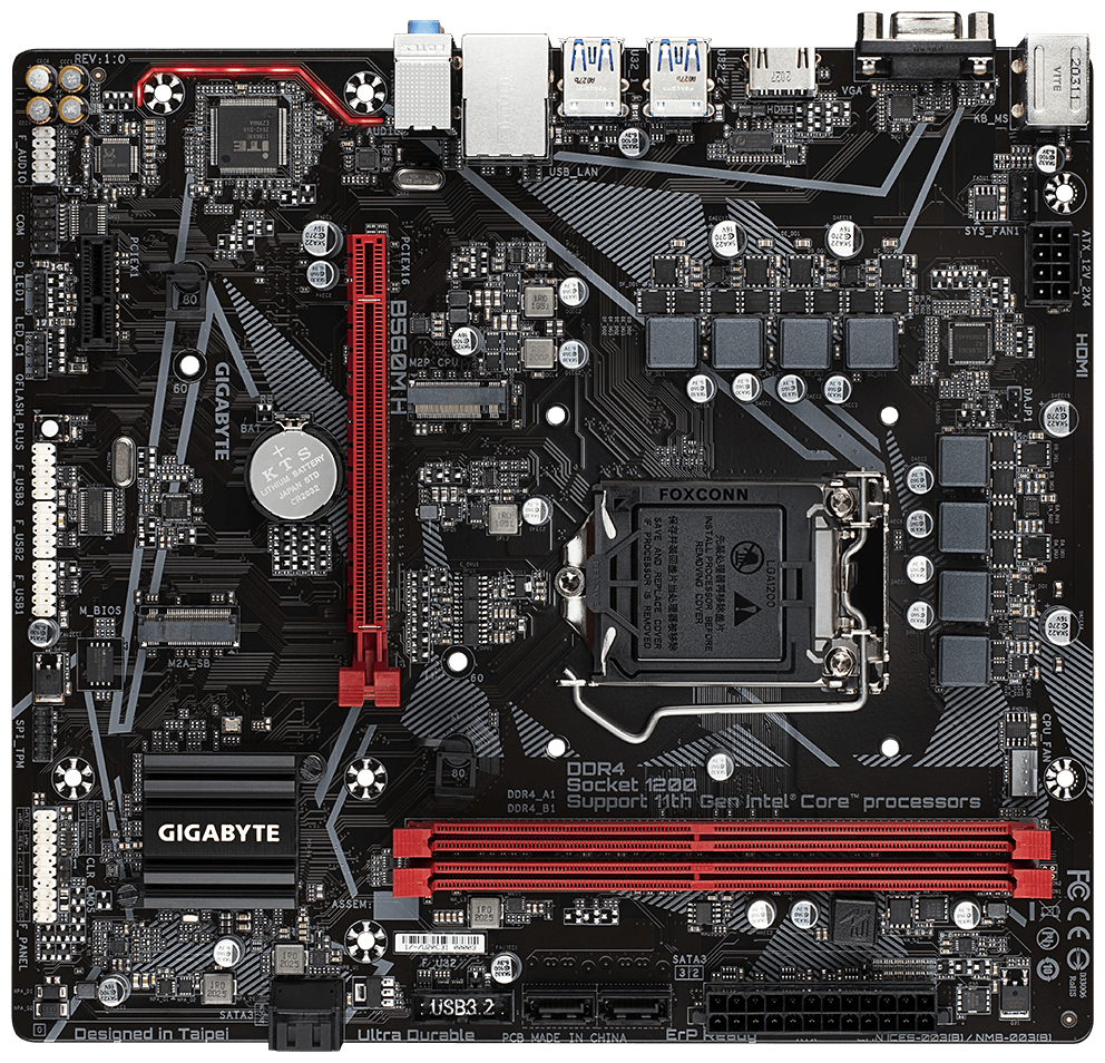 Gigabyte B560M H {Soc-1200 Intel B560 2xDDR4 mATX AC`97 8ch(7.1) GbLAN+VGA+HDMI}