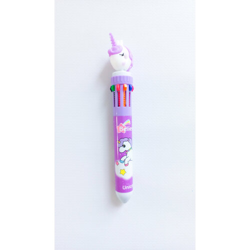Ручка с единорогом разноцветная 10 в 1. разноцветная ручка с единорогом 8 цветов в 1