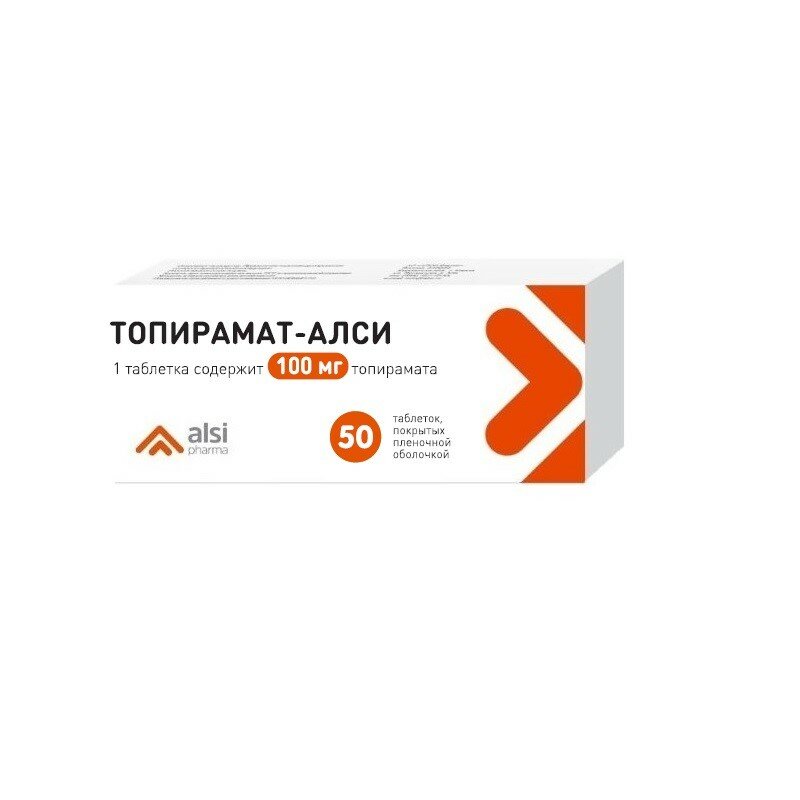 Топирамат-Алси таб. п/о плен., 100 мг, 50 шт., 1 уп.