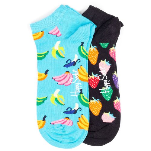 фото Комплект коротких носков happy socks с узором из бананов и клубничек happy socks 2 pack - low - banana and strawbery 36-40