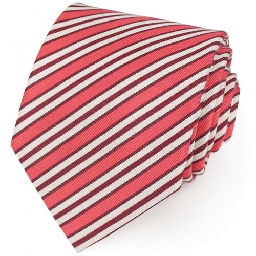 фото Галстук rene lezard, натуральный шелк, в полоску, для мужчин, красный