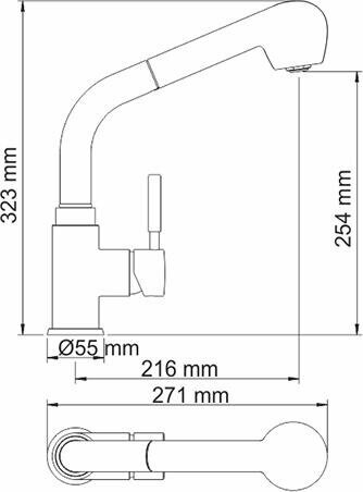 Смеситель для ванны с душем Wasserkraft Wern 4241 (с внутренней частью) - фотография № 3